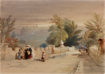 Die Löwenbrücke, Alnwick von Thomas Miles Richardson